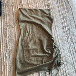 light green topshop ruched dress (worn once)
